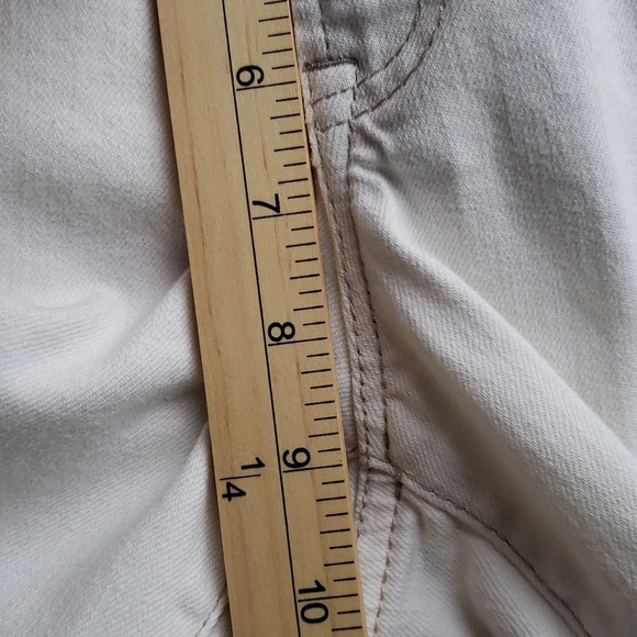 Loft Original Bootcut Jeans Women's 8 White with Constrast Thread Denim Casual - Picture 11 of 12
